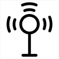 A unique black and white icon of a radio in white background vector