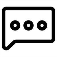 A unique black and white speech bubble with three dots vector