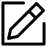 A new unique black and white icon of a pencil in white background vector