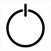 A unique black and white icon of a power button vector