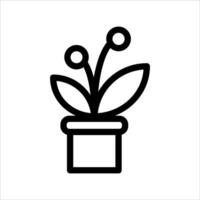 A new unique black and white icon of a plant in a pot vector