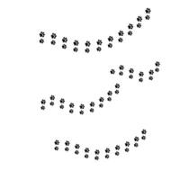 brush line in the form of cat paws set vector