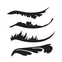 set of abstract brush strokes vector