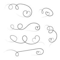 Elegant handdrawn lines and heart set vector