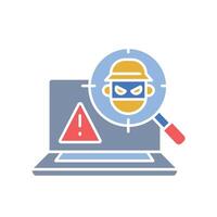 fraud detection color flat icon vector