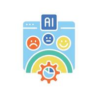 audience emotional reaction analysis color flat icon for digital and print projects. vector