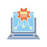automated headline generation color flat icon for digital and print projects. vector