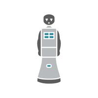 service robot flat icon. vector