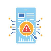 bias detection news content color flat icon for digital and print projects. vector