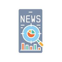 pattern analysis in media color flat icon for digital and print projects. vector