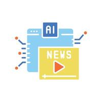 Automated creation of news color flat icon for digital and print projects. vector