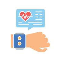 fitness tracker color flat icon for digital and print projects. vector