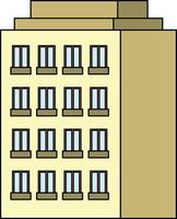 Tall beige building with many windows illustration vector