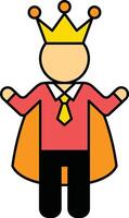 King in Crown and Cape Illustration vector