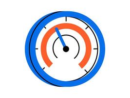 Hand drawn cute illustration of rating scale. Flat speedometer with level indicator doodle. Credit score icon. Progress assessment. Measuring financial risks. Quality bar. Isolated. vector