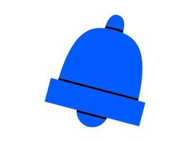 Hand drawn cute cartoon illustration of notification bell. Flat attention message doodle. Online reminder concept. Social media icon. Attention signal. New message notification. Isolated. vector