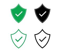 shield icon set. shield symbol threat protection concept for mobile and web apps vector