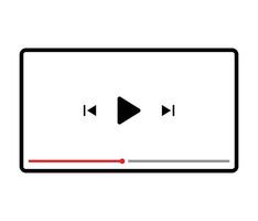 media player interface for media player apps and website vector