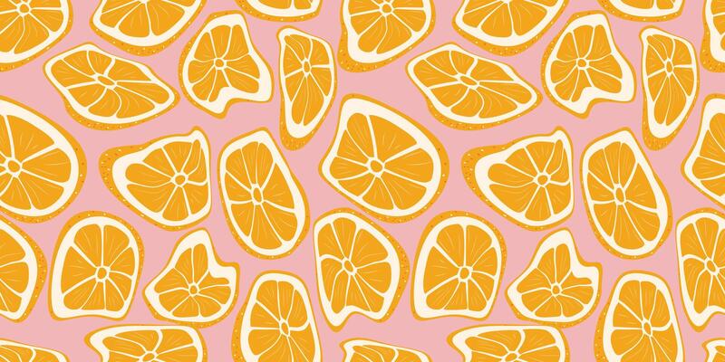 Liquid orange slices. Modern trendy pattern with fruit