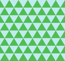 A repeating pattern of green triangles against a light blue background. vector