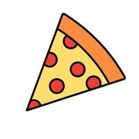 Slice of pizza concept line icon on white background. vector