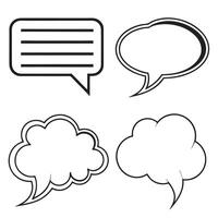 Collection of minimalist speech bubble outlines for communication and design projects vector