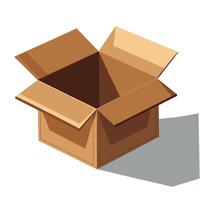 illustration of a brown open cardboard box for packaging delivery and storage vector