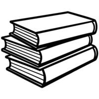 Stack of books illustration educational material learning reading black and white vector