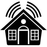 Smart home technology illustration depicting wireless internet connection and modern residential automation vector