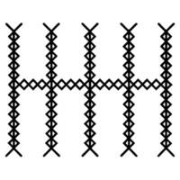 Black and white geometric pattern with rhombus shapes forming letters and crossings vector