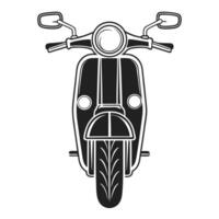 Front view retro scooter monochrome illustration italian moped classic design vector