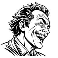 illustration of a smiling man with distinctive hairline in a black and white style vector