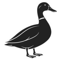 Isolated silhouette of a duck standing still wildlife illustration design vector