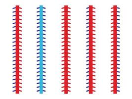 Red and blue spine like shapes abstract pattern illustration vector