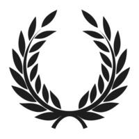 Black laurel wreath graphic element symbolizing victory achievement and honor isolated on white vector