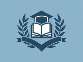 Education and learning concept illustration featuring an open book and graduation cap design vector