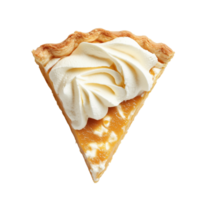 Slice of pumpkin pie with whipped cream isolated on transparent background png