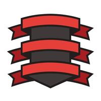 Decorative red and black ribbon banner graphic element vector