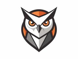 Stylized geometric owl logo illustration on white background perfect for branding design projects vector