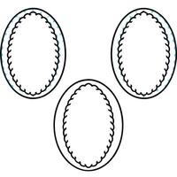 Three empty oval frame illustrations with decorative borders for text or images vector