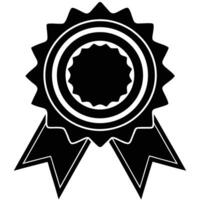 Silhouette graphic of a blank award ribbon for badges or certificates vector