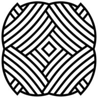 Abstract black and white geometric interwoven design symmetrical decorative pattern on white background vector