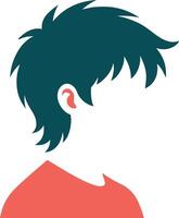 Flat style boy avatar with messy hairstyle and blank face perfect for profile icons user graphics apps and minimalist modern character based illustrations or web designs vector