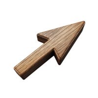 Wooden Arrow Pointer Symbol with 3D Effect Isolated on Transparent Background png