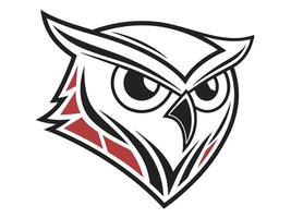 illustration of an elegant owl head showcasing modern tribal art style design element. vector