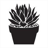 succulent plant in pot icon illustration vector