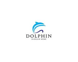 Abstract Dolphin logo. Dolphins jump on the waves of the sea vector