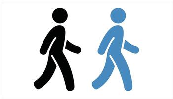 Walking Person Icon with Different Color Variations vector