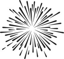 Radiant Firework Silhouette - Retro Starburst Illustration vector