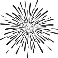 Exploding Firework Silhouette - Dynamic Retro Starburst Design vector